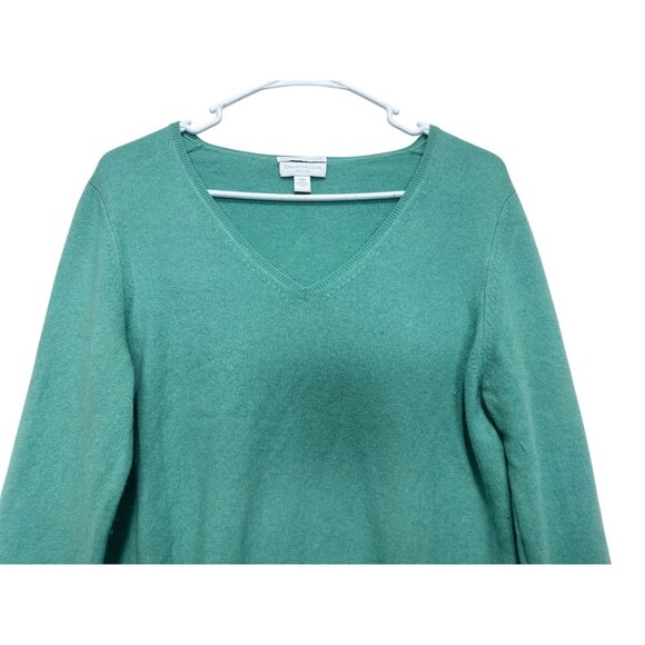Vintage Charter Club 100% Cashmere Sweater Women Medium Green Preppy Office - Picture 5 of 10